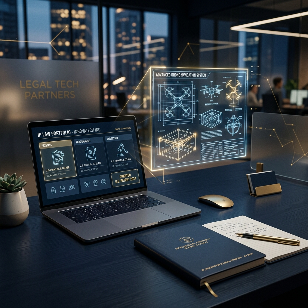 Modern Legal Technology concept representing IPR services